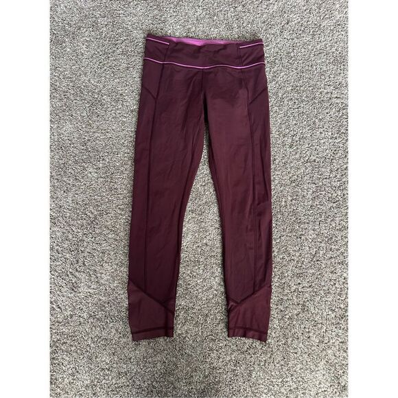 Lululemon Pace Oueen
Tight-Bordeaux Drama Workout Athletic 
Leggings Maroon 6 - Picture 4 of 9